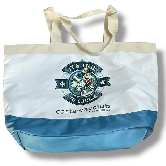 Disney Cruise Line Castaway Club Tote Bag Time To Cruise Full Zip Pocket Mickey - Picture 4 of 11